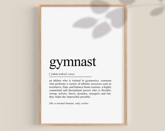 Gymnast Dictionary Definition Funny Gymnastics Gift Wall Poster