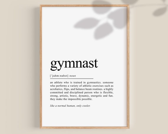 Gymnastics Gifts For Gymnast Girl Gymnast Definition Wall Art Gymnastics Coach Print Gymnastics Mom Poster Gymnastics Team Award