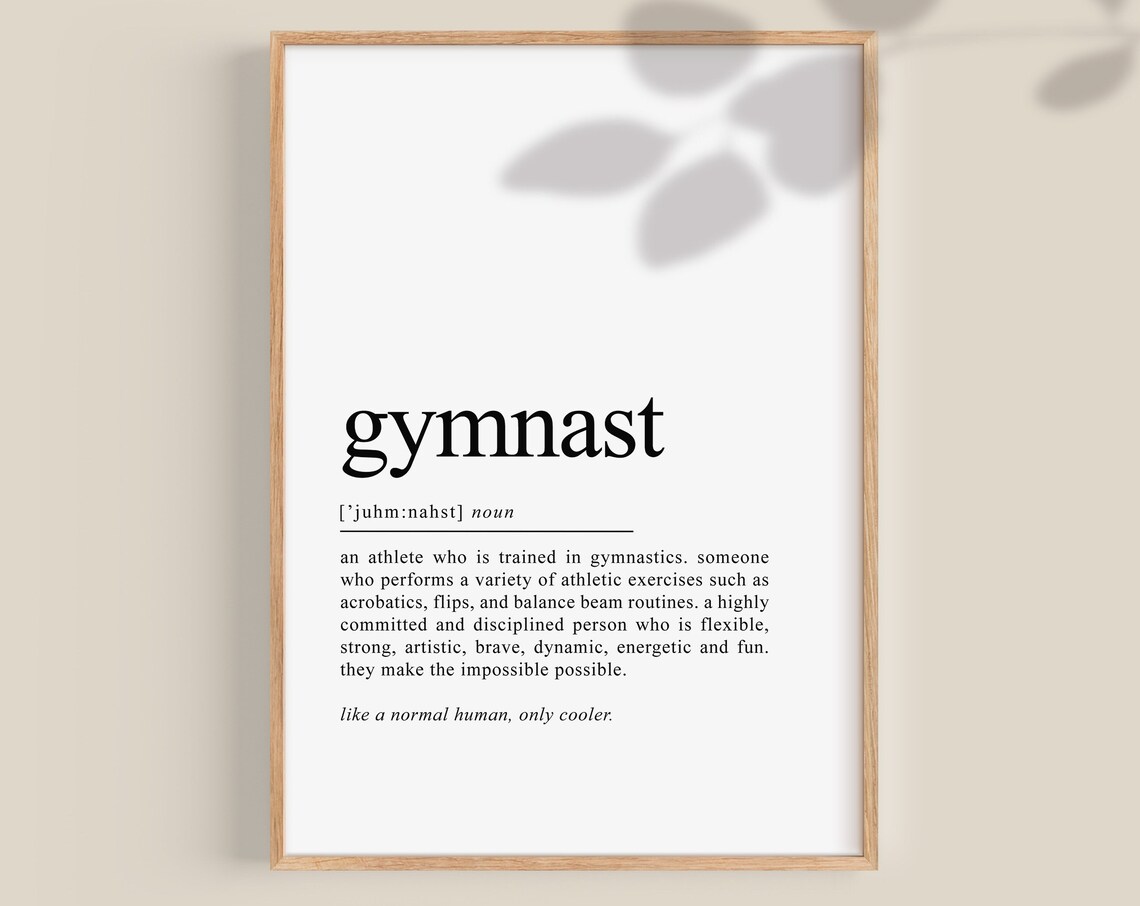 Gymnast Dictionary Definition Funny Gymnastics Gift Wall Poster