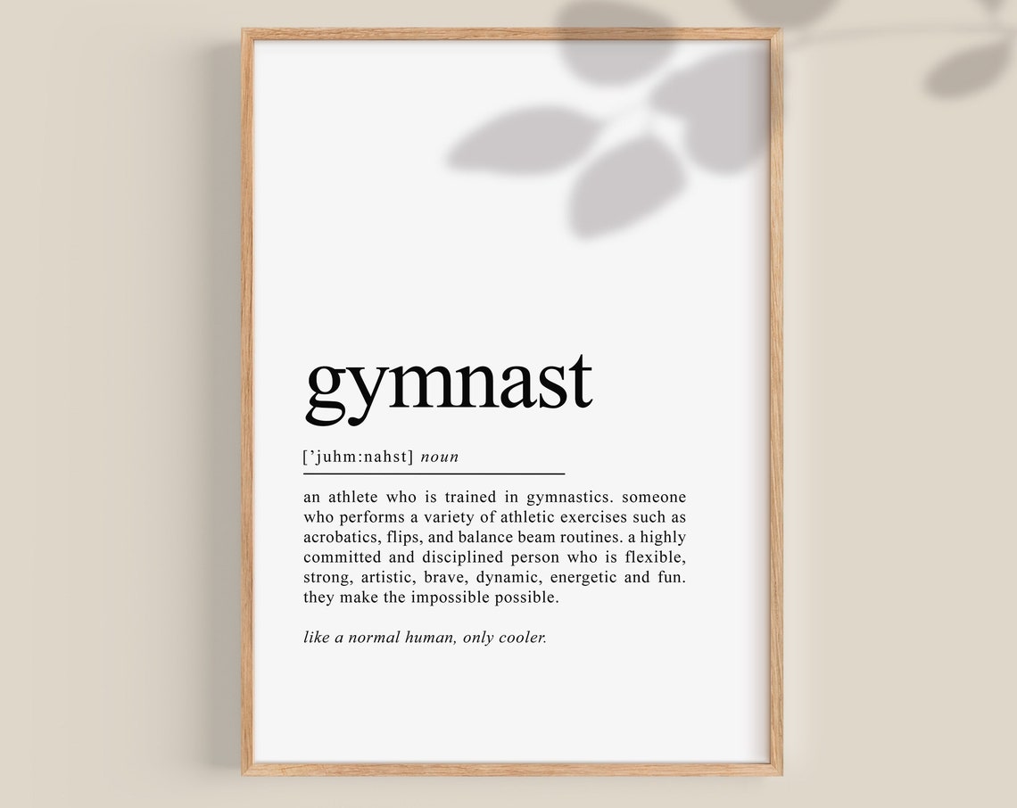 Gymnastics Gifts For Gymnast Girl Gymnast Definition Wall Art Gymnastics Coach Print Gymnastics Mom Poster Gymnastics Team Award