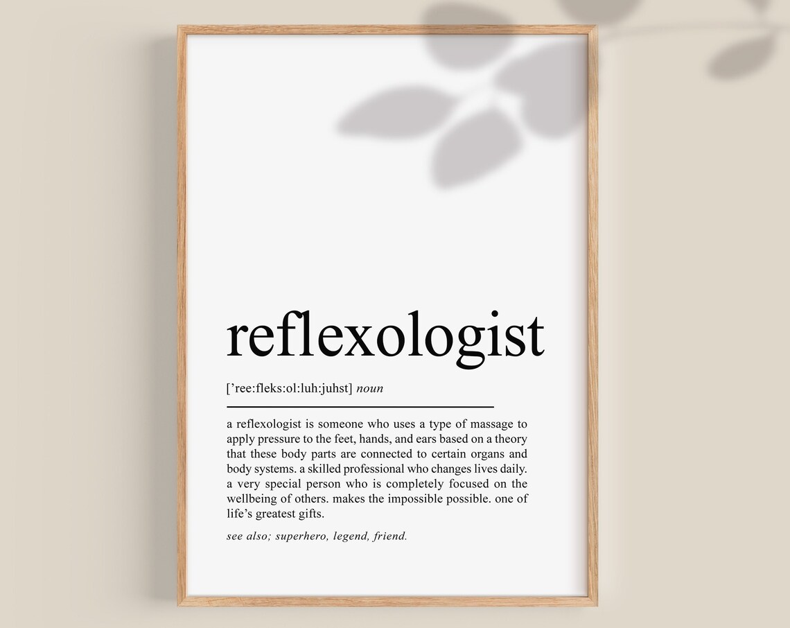 Reflexologist Definition Typography Art Print