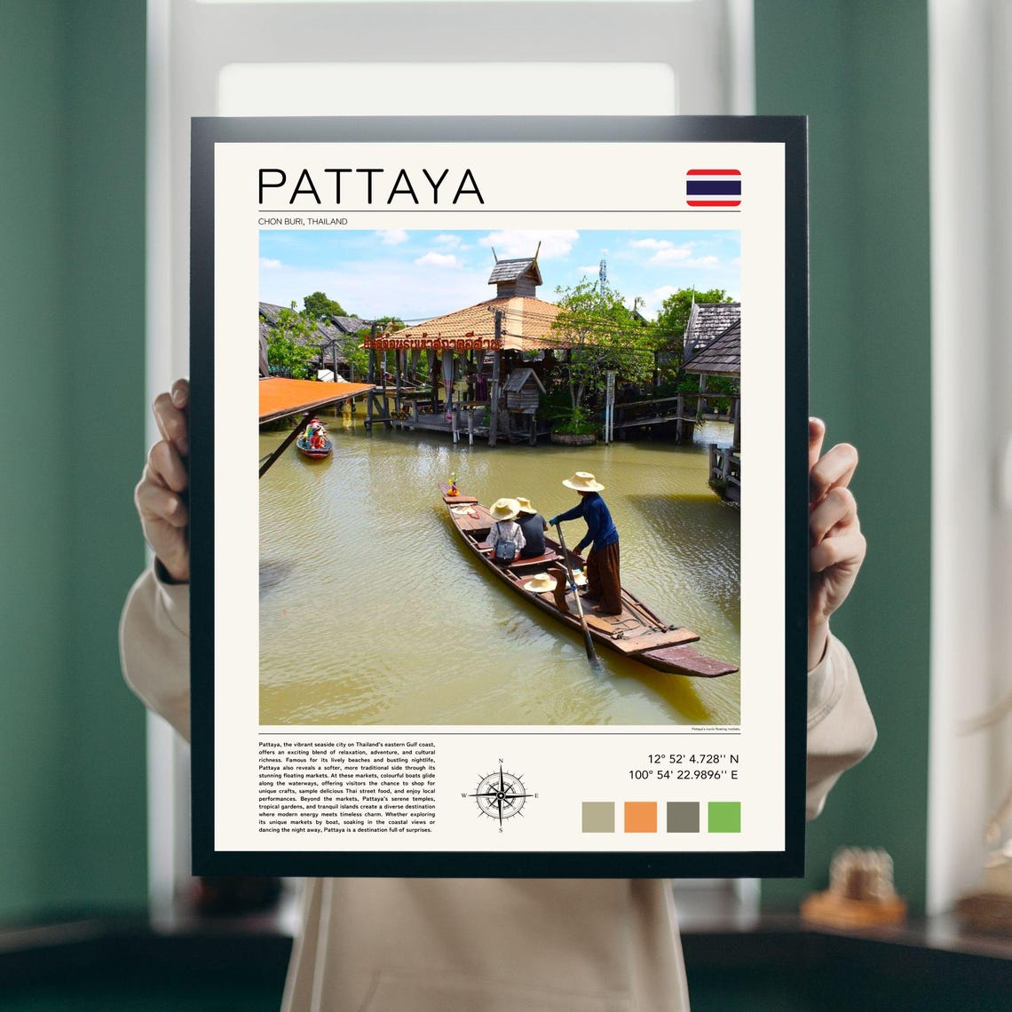 Pattaya Print Pattaya Thailand Wall Art Pattaya Floating Market Print Thailand Travel Print Thailand Wall Art Pattaya Personalised Art - Image 3