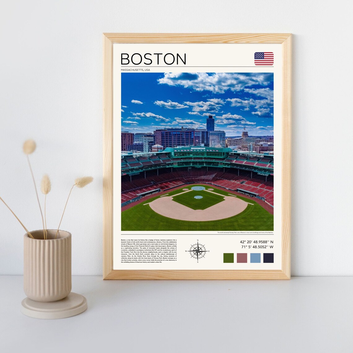 Boston Travel Poster, Massachusetts Wall Art - Image 5