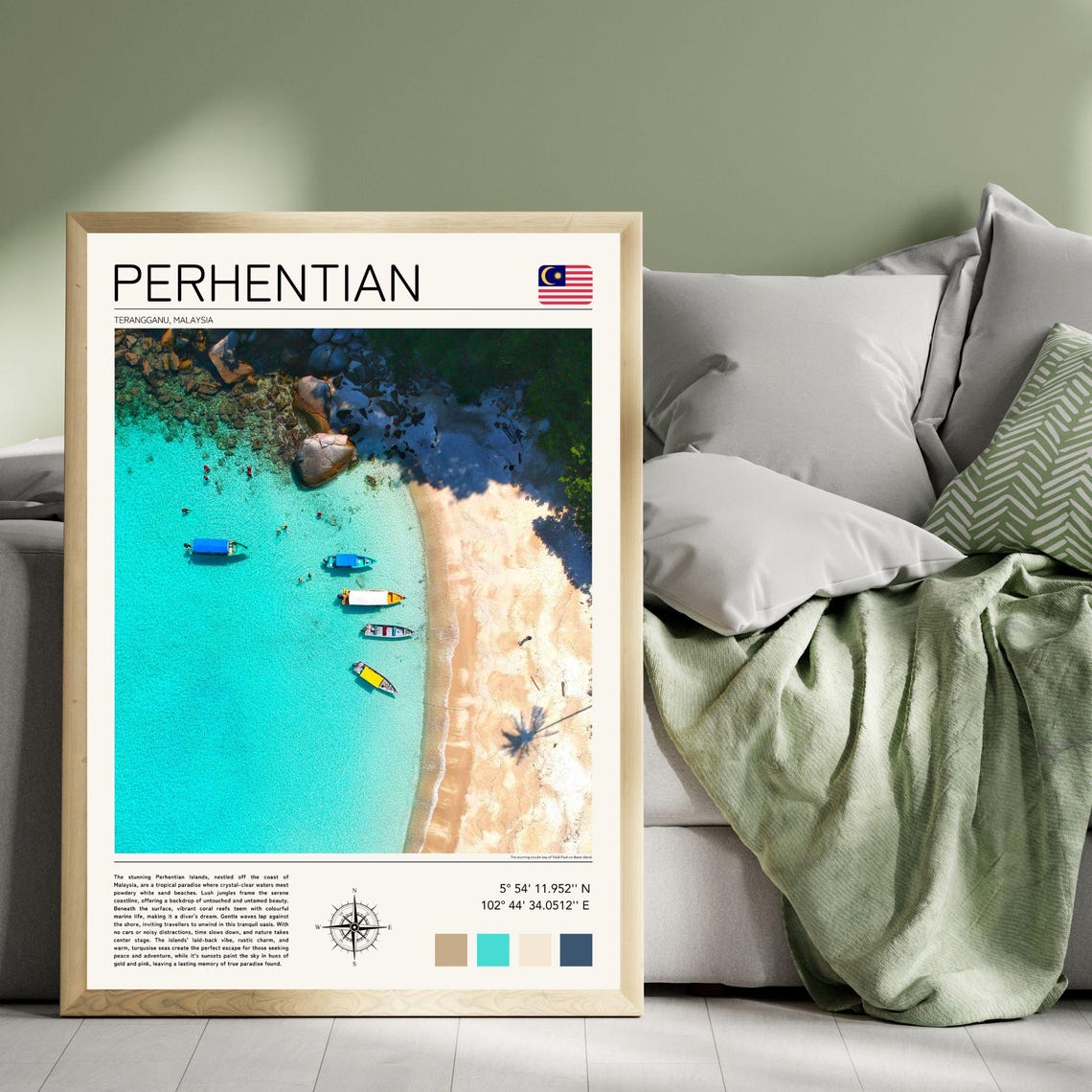 Perhentian Print Perhentian Islands Wall Art Perhentian Besar Malaysia Travel Art Pulau Perhentian Besar Artwork Teluk Pauh Beach - Image 4