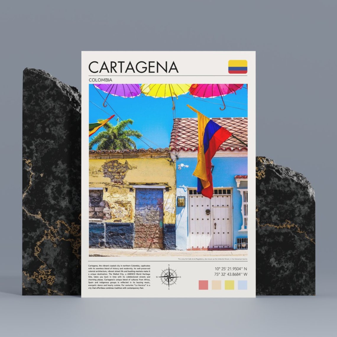 Cartagena Print Colombia Wall Art Cartagena Travel Poster Cartagena Gift Idea Colombia Souvenir Cartagena Art Print Custom Art - Image 3