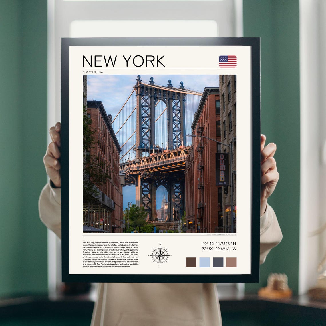 New York Poster Manhattan Bridge New York Print New York Wall Art Ny Photo Ny Poster Ny Print New York Photo Travel Poster - Image 3
