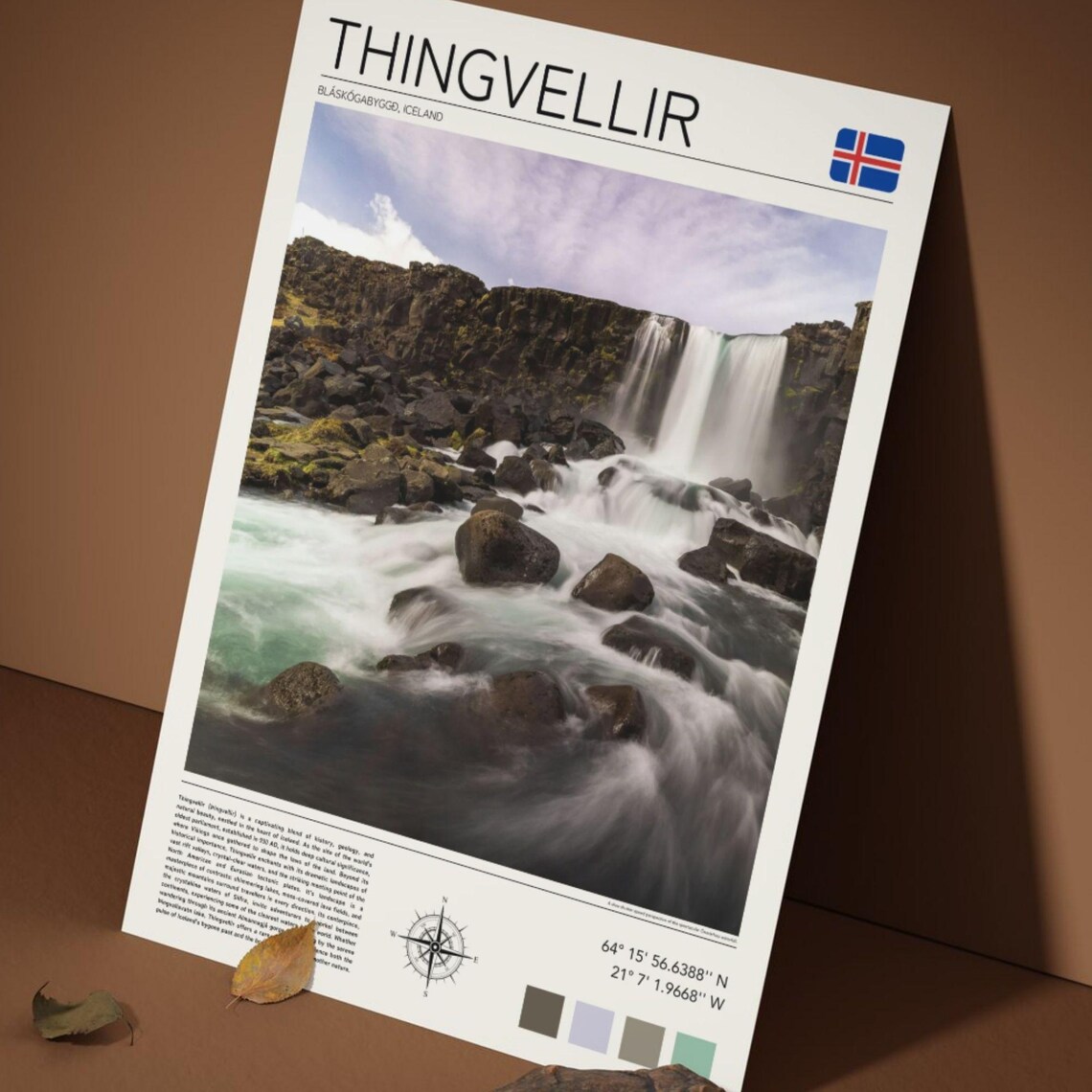Thingvellir National Park and Oxararfoss Art Print - Image 5
