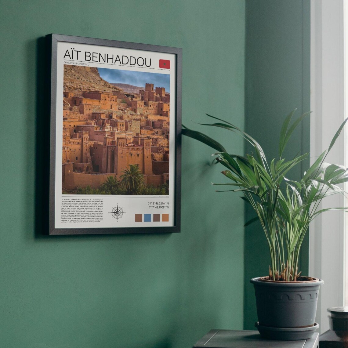 Ait Benhaddou Morocco Ounila Valley Kasbah Desert Fortress Poster - Image 3