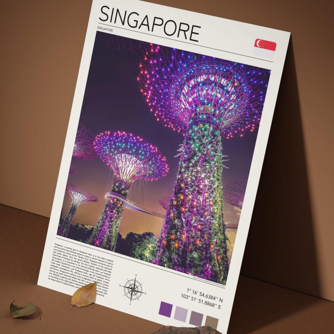 Singapore Print Singapore Poster Singapore Wall Art Gardens By The Bay Print Singapore Travel Asia Travel Art Supertree Grove Artwork - Image 5