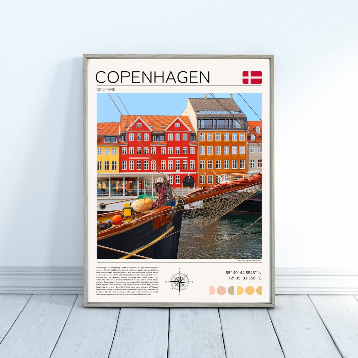 Copenhagen Nyhavn Travel Poster, Denmark Wall Art - Image 2