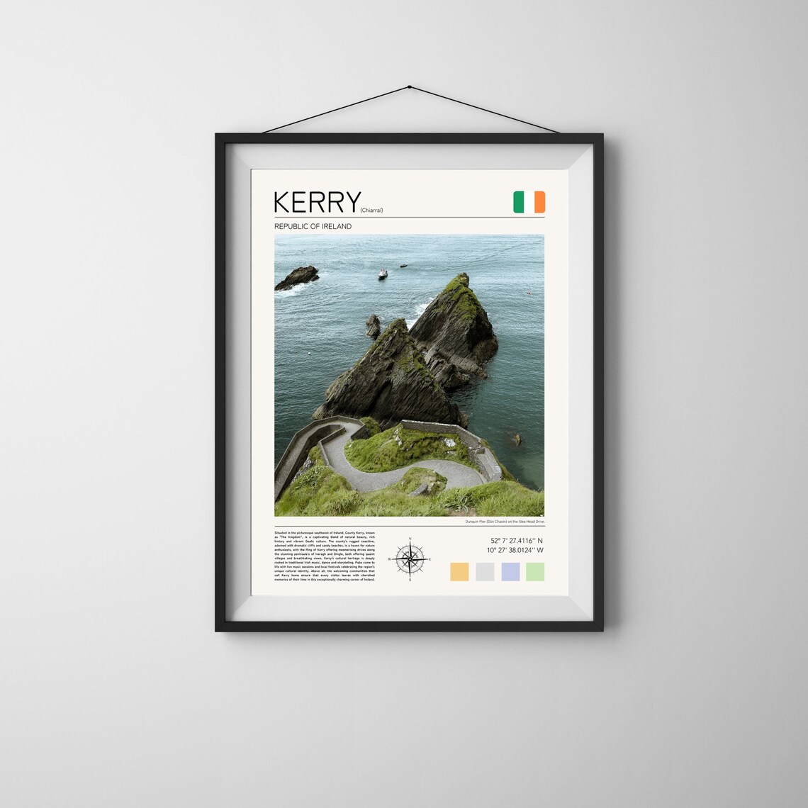 Kerry Ireland Dunquin Pier Sea Stacks Wild Atlantic Minimalist Travel Poster - Image 4