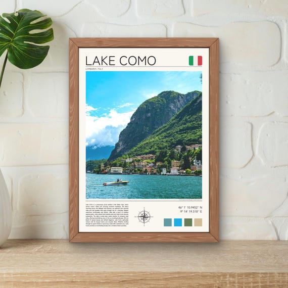 Lake Como Print Lago Di Como Print Lake Como Wall Art Italian Lakes Print Menaggio Como Poster Italian Lakes Artwork Lake Como Poster