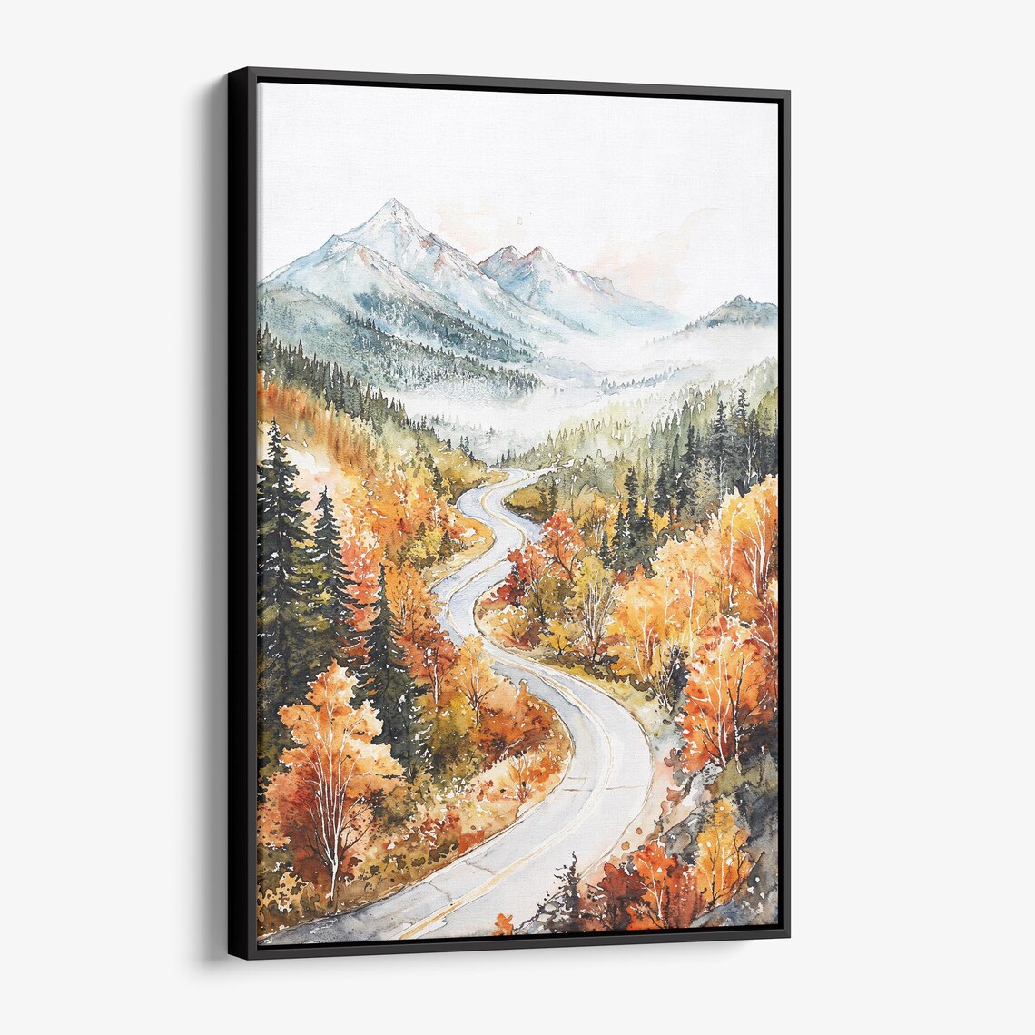 White Mountains Watercolor Landscape Art Print