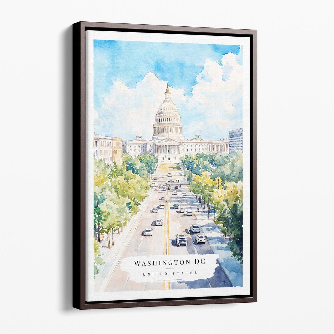 Washington DC United States Capitol Building Watercolor Poster