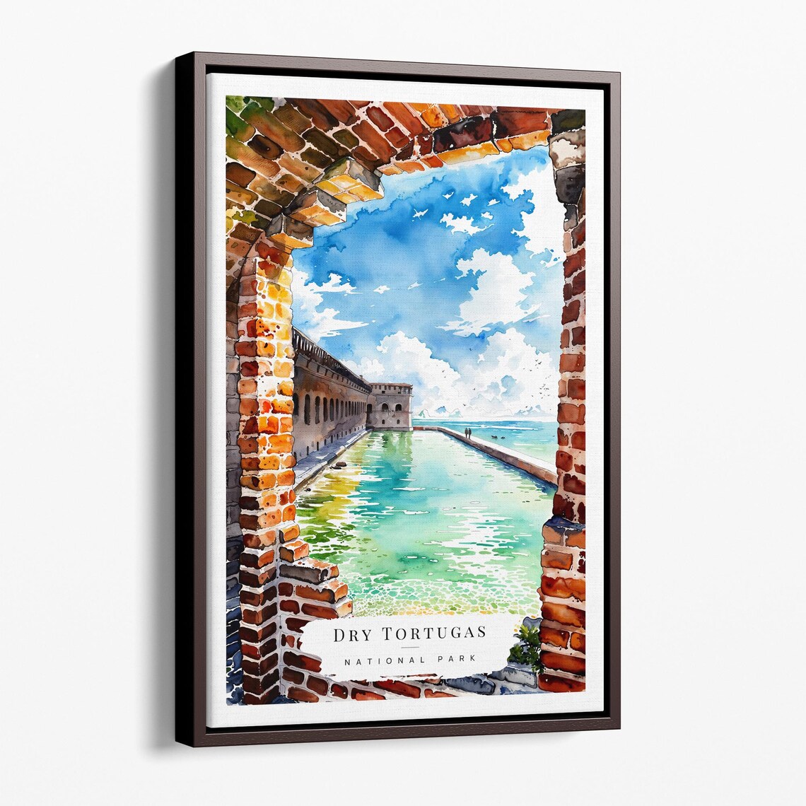Dry Tortugas National Park Fort Jefferson Watercolor Travel Poster