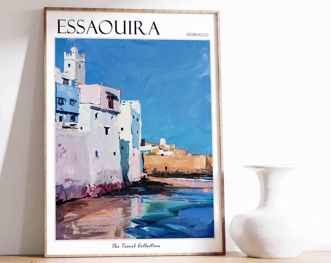 Essaouira Poster Morocco Travel Print Moroccan Decor Africa Travel Poster African Wall Art City Print Essaouira Travel Poster