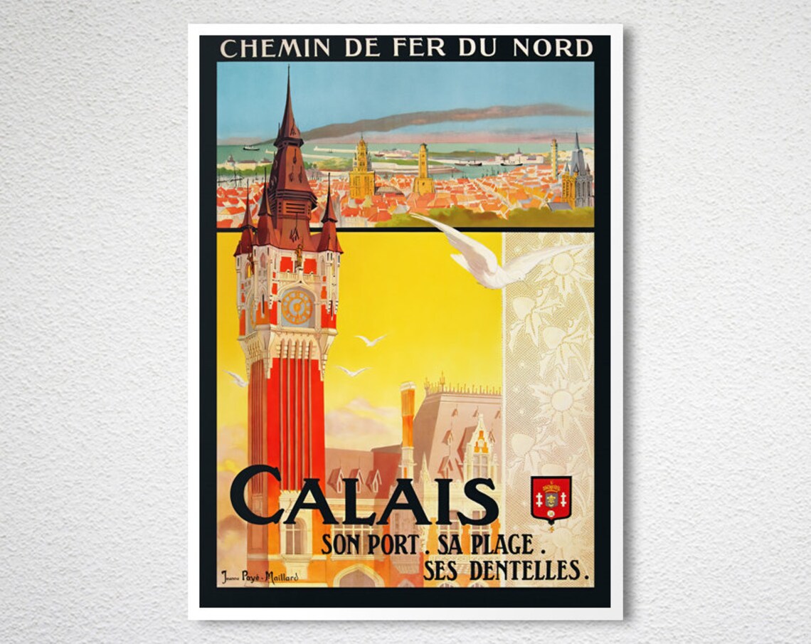 Calais Son Port Sa Plage Ses Dentelles French Railway Poster Art - Image 2