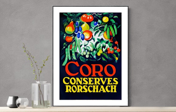 Coro Conserven Rorschach Vintage Fooddrink Poster Poster Paper Or Print Gift Idea Wall Decor