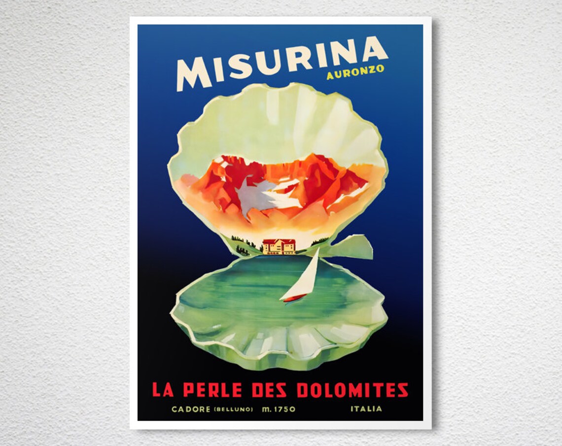 Misurina Pearl Of The Dolomites Vintage Travel Poster - Image 2