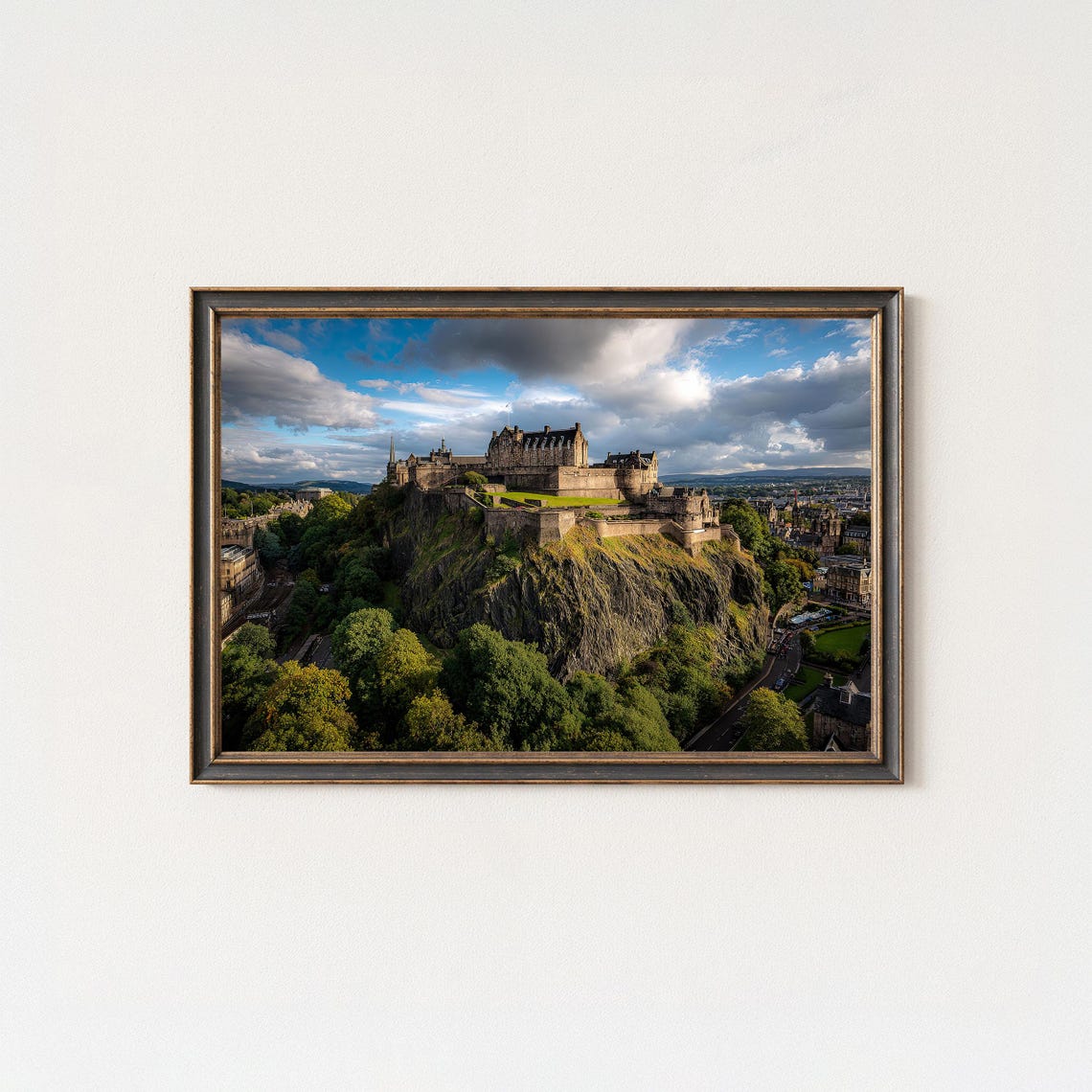 Edinburgh Castle Panoramic View Over City Dramatic Sky Poster