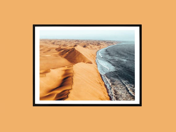 Namibia Desert Ocean Aerial Print Skeleton Coast Landscape Photography