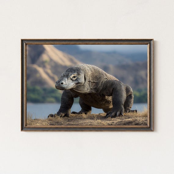 Komodo Dragon Photography Print Indonesia Wildlife Wall Art