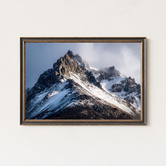 Cerro Castillo Mountain Print Snowy Peak Wall Art