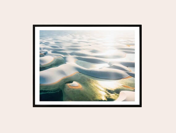 Lencois Maranhenses Brazil White Dunes Blue Lagoons Aerial Poster