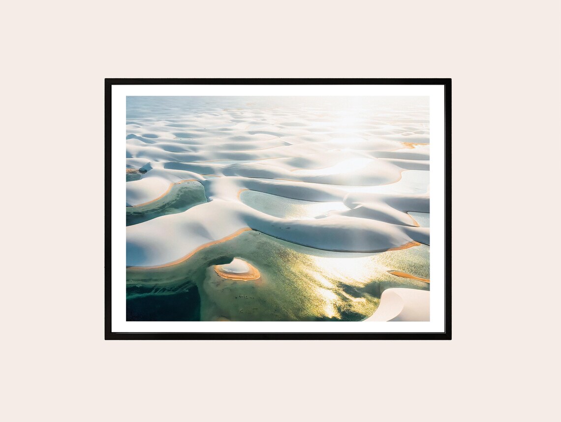 Lencois Maranhenses Brazil White Dunes Blue Lagoons Aerial Poster