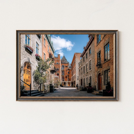 Old Quebec Old Town Historic Cobblestone Street Summer Art Poster