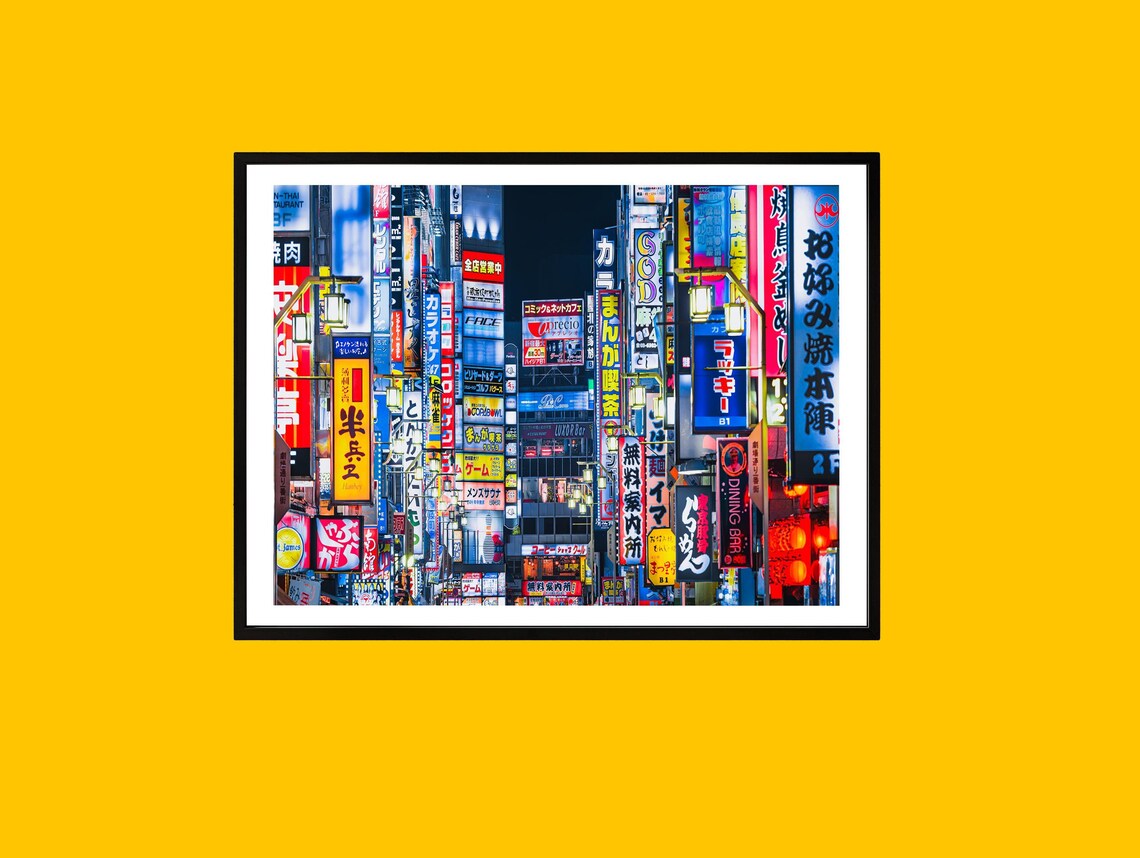 Tokyo Neon Signs Vibrant Night Street Japan Cityscape Poster