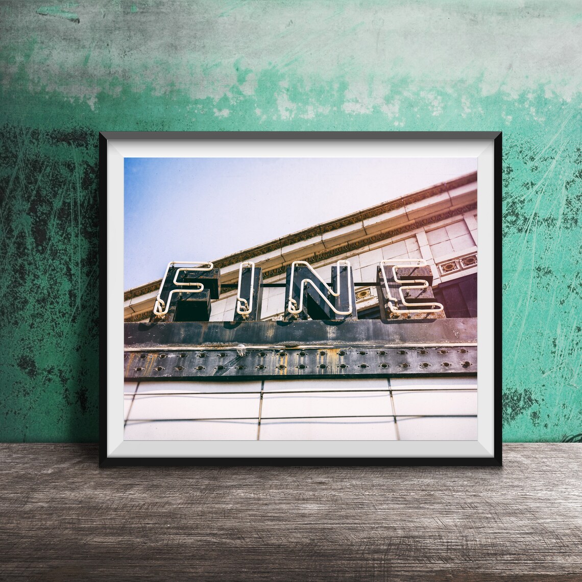 FINE Vintage Theater Marquee Neon Letters Photography Poster