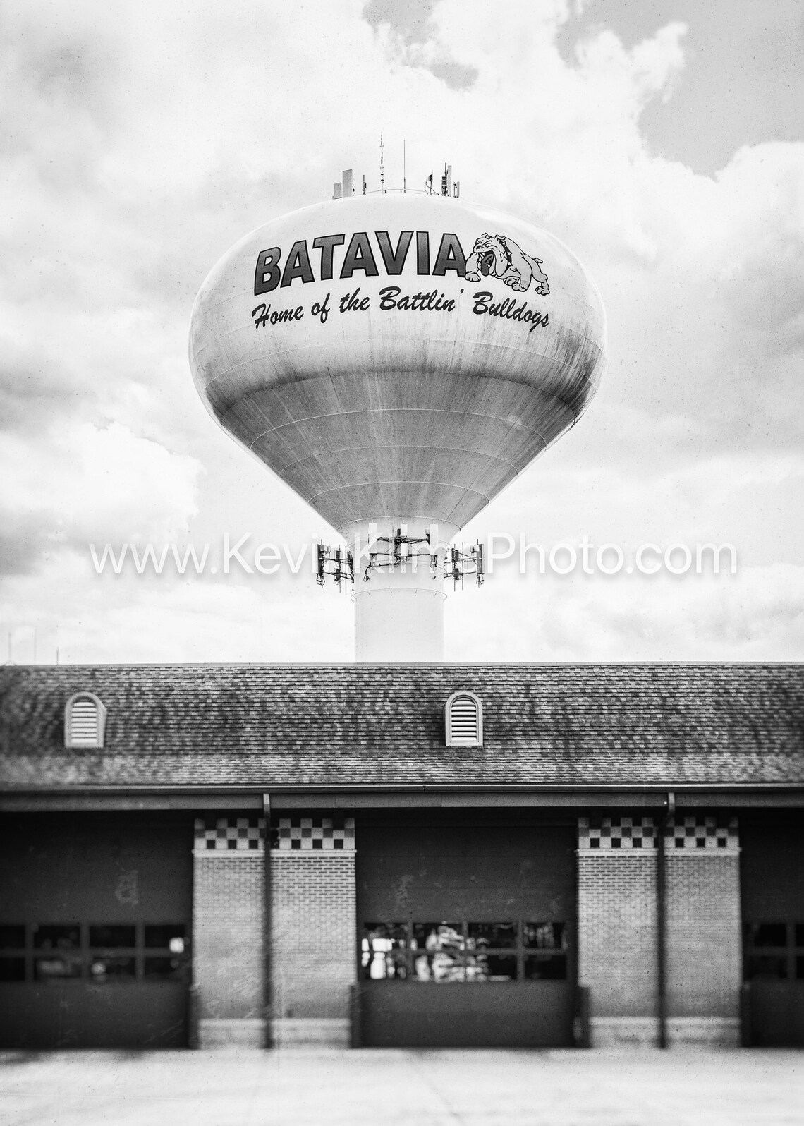 Batavia Illinois Water Tower Battlin Bulldogs Logo Photo Poster - Image 2