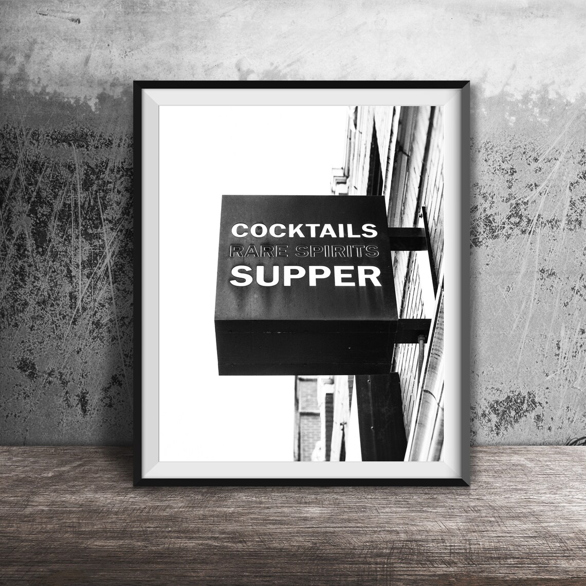 Cocktails Rare Spirits Supper Chicago Bar Sign Photography Poster - Image 2