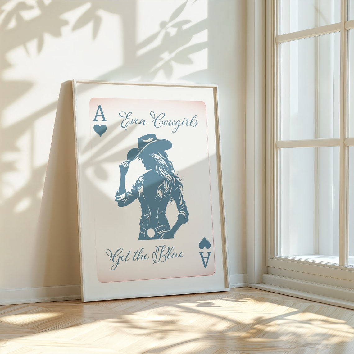 Even Cowgirls Get The Blue Card Blue Cowgirl Script Western Poster - Image 2