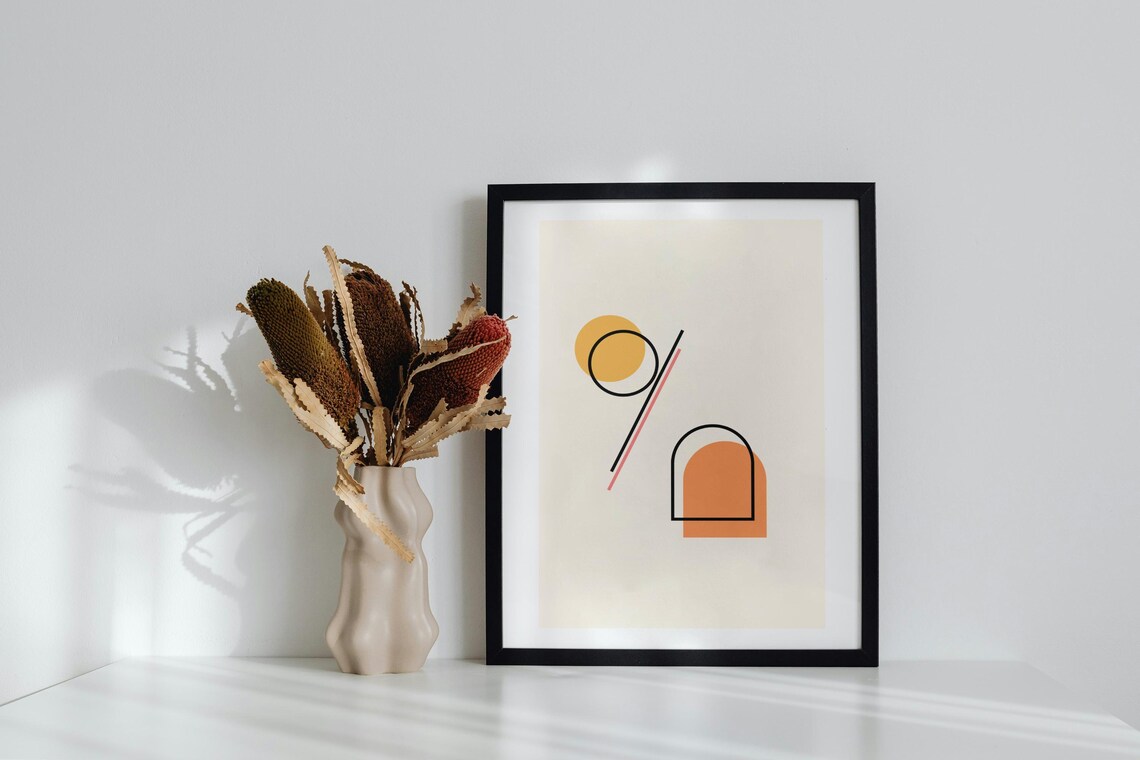 Abstract Geometric Neutral Minimalist Circle Arch