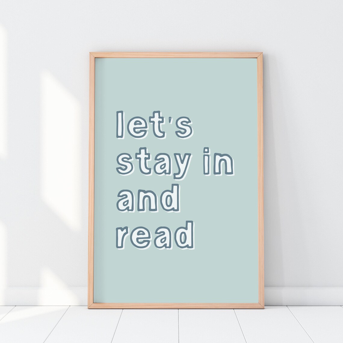 Lets Stay In and Read Tonight Minimalist Bookish Quote Wall Art