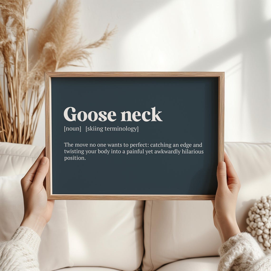 Goose Neck Skiing Terminology Dictionary Funny Fall Definition Poster