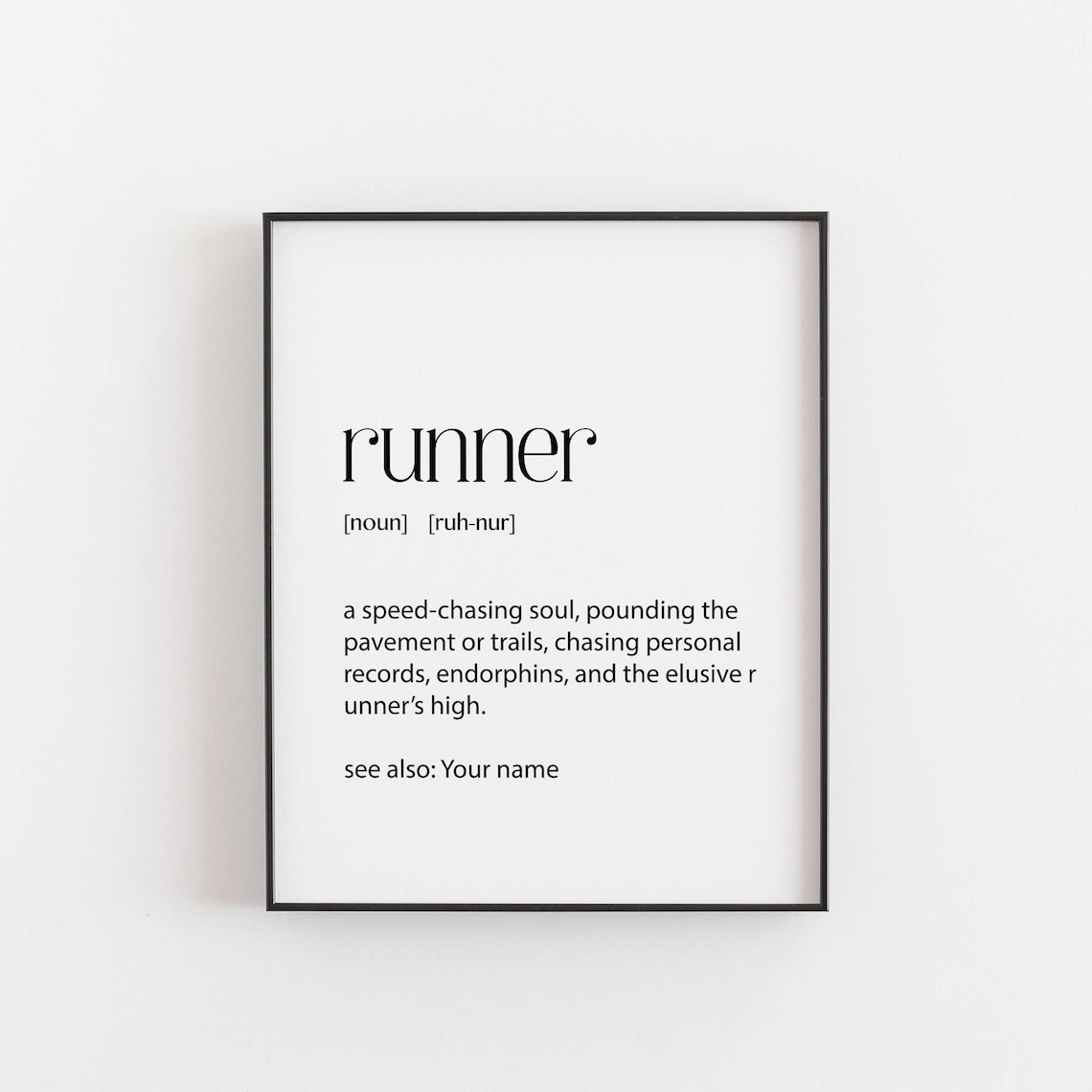 Runner Definition Print, Inspirational Art Print