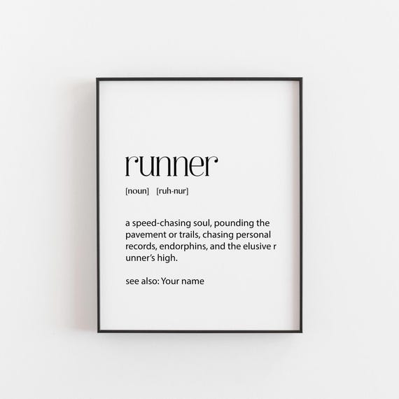 Runner Definition Print, Inspirational Art Print