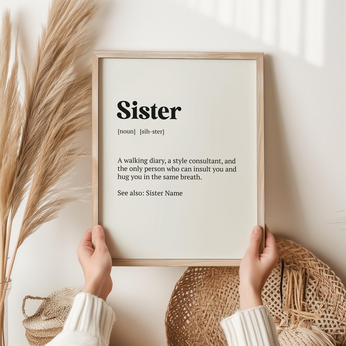 Sister Dictionary Definition Funny Birthday Gift For Sisters Wall Poster