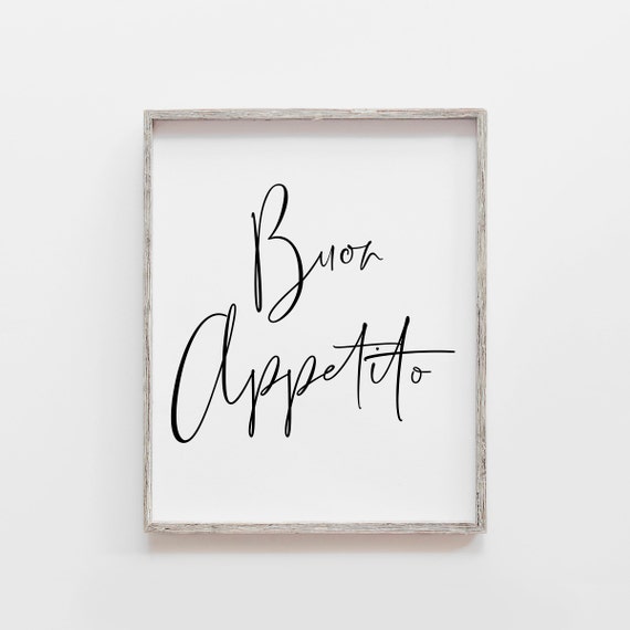 Buon Appetito Print Poster, Kitchen Wall Art