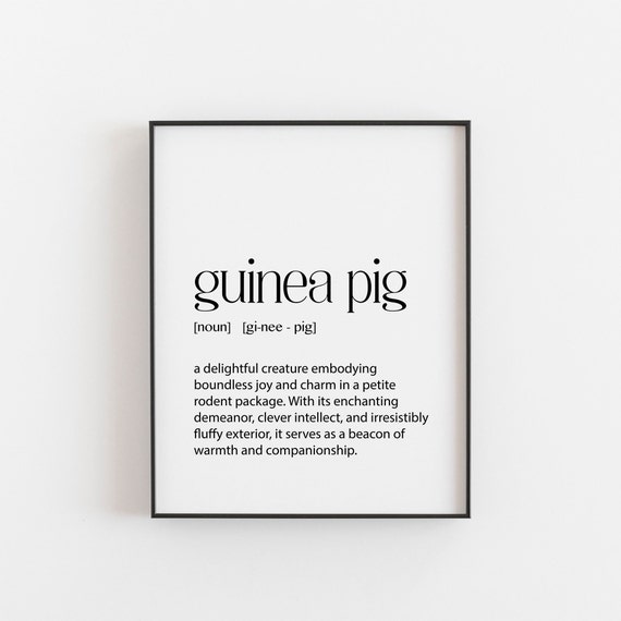 Guinea Pig Typography Print, Animal Lovers Decor