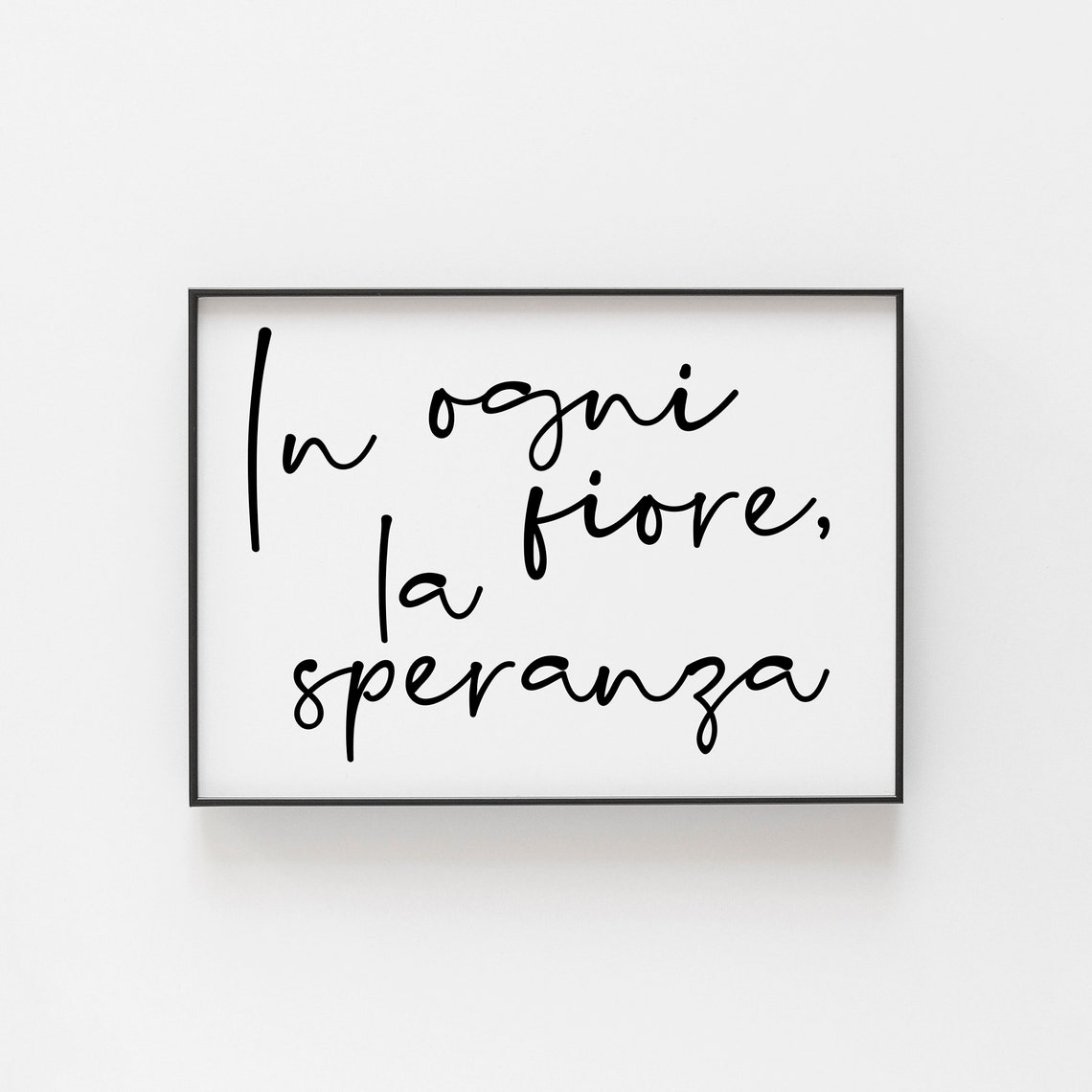 In Ogni Fiore La Speranza Italian Hope Quote Script Typography Poster