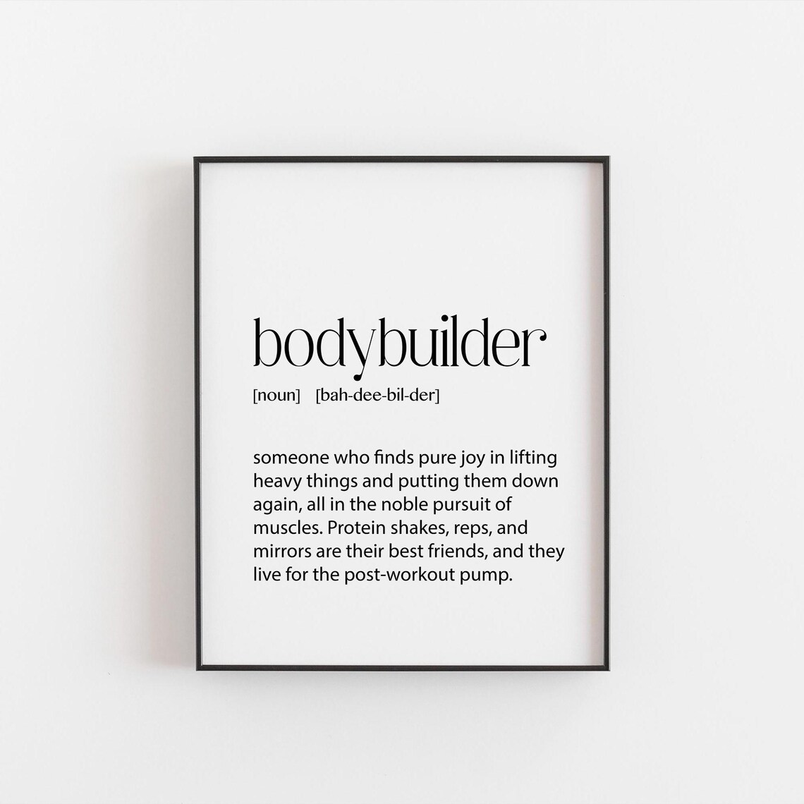 Bodybuilder Definition Art Print, Motivational Fitness Decor