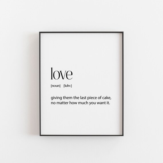 Love Poster Gift For The Wife Girlfriend True Definition Funny Anniversary Birthday Decor