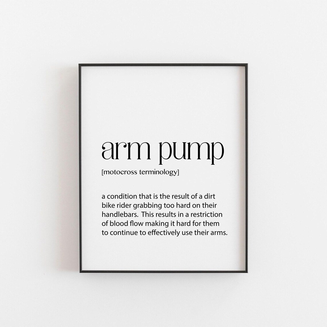 Arm Pump Motocross Terminology Definition Poster Dirt Bike Rider Gift