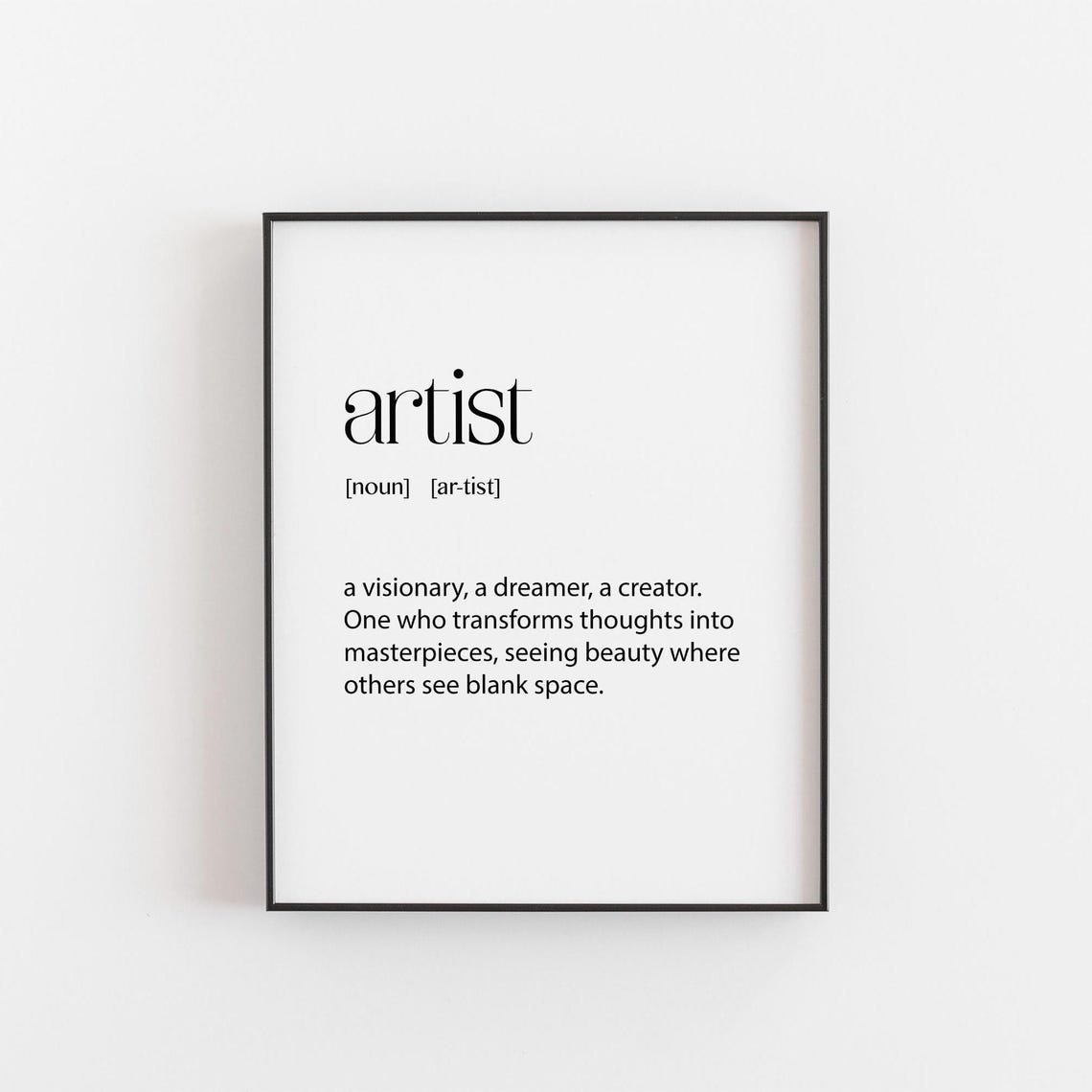 Artist Definition Creatives Visionary Dreamer Typography Poster
