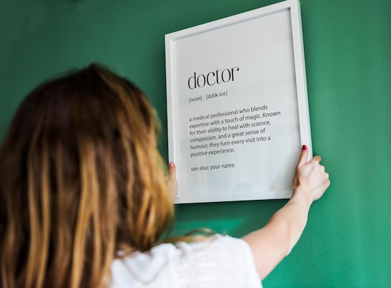 Personalised Doctor Definition Print Humorous Medical Wall Art Unique Gift For Doctors Custom Name Perfect Office Or Home