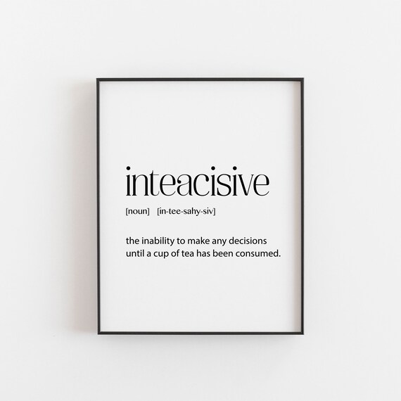 Inteacisive Funny Tea Dictionary Definition Typography Art Poster